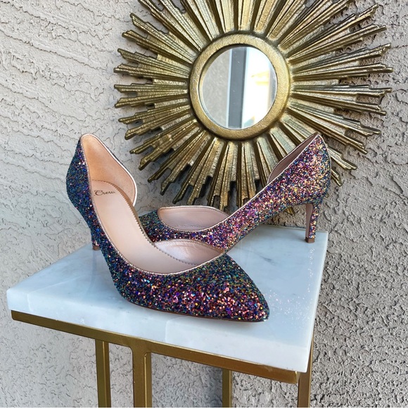 J.CREW Pink Multicolor Ombré Holographic Glitter Colette D’Orsay Pumps Heels 6 - Picture 10 of 16